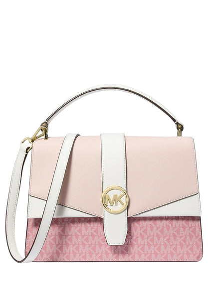 Michael Kors Greenwich Medium Signature Logo Satchel - Powder Blush
