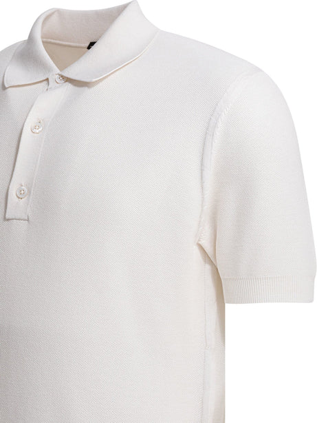 Tom Ford Silk and cotton pique polo shirt - White