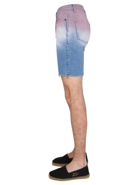 Saint Laurent Blue Cotton Shorts