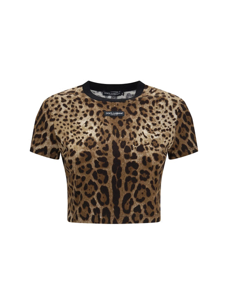 Dolce & Gabbana Leopard-print cropped T-shirt - Leo New