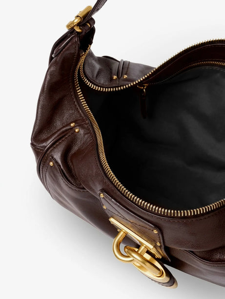 Chloe' Paddington Leather Shoulder Bag - Crafty Brown