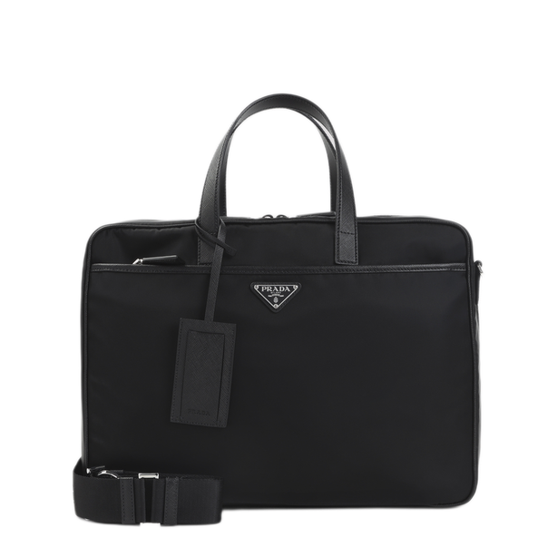 Re-Nylon Canvas Briefcase - Black
