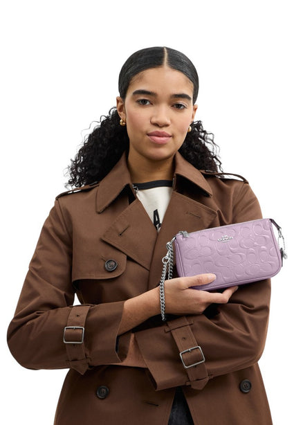Coach Nolita 19 In Signature Leather With Heart Charm - Light Violet