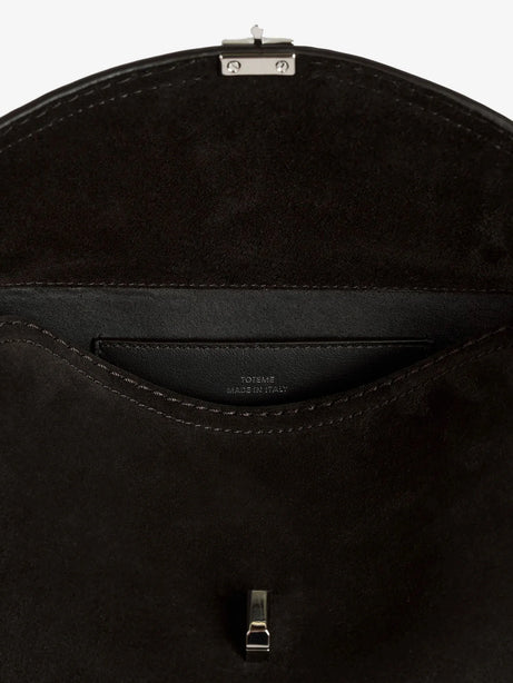 Toteme T-Lock suede handbag - Espresso