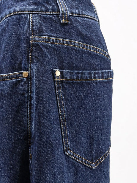 Brunello Cucinelli The Wide Barrel -Full Lenght Jeans - Essential Dark Blue Denim