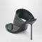 Lidia Python Effect Black Leather Thong Mule
