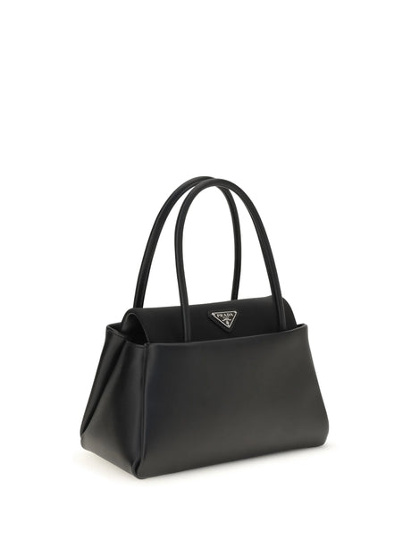 Prada Top Handle Bag with triangle logo - Black