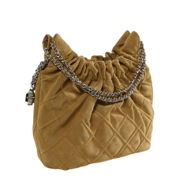 Fleming Mini Suede Hobo Bag - Chicory Brown