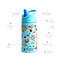 Raindew Kids Animal Lover Water Bottle.   Flip-up Spout/Straw Mechanism and an Integrated carrying loop, Insulated.