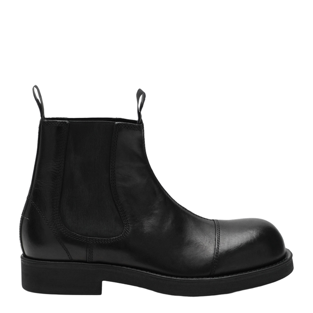 Black Leather Chelsea Biker Boots
