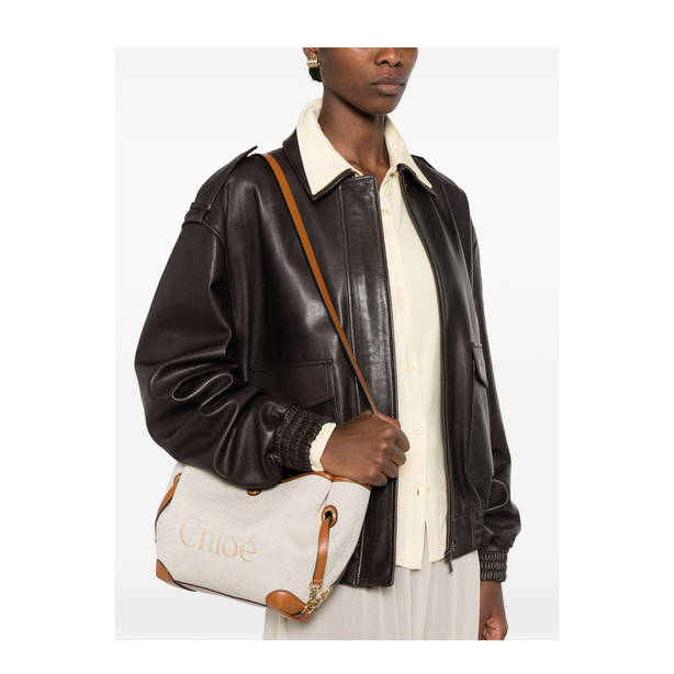 Clover Small Canvas Tote - Clay Brown