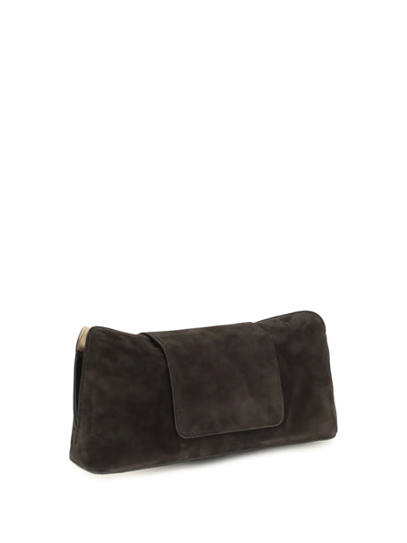 Versace Vivian suede Pouch - Moka Gold