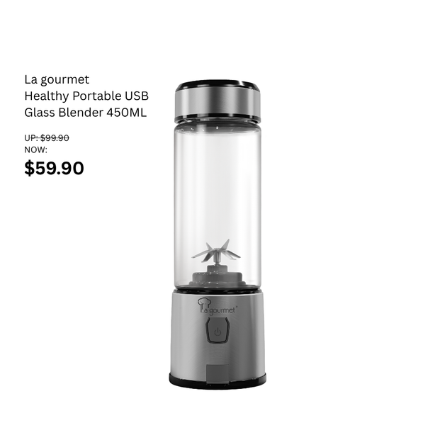 La Gourmet Healthy Portable USB Glass Blender 450ML