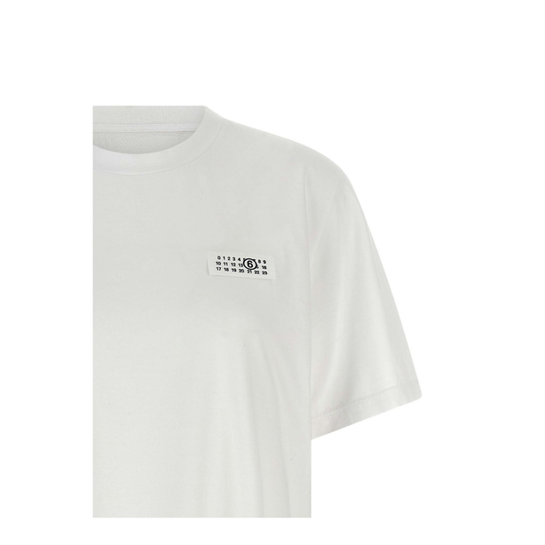 White Cotton Crew Neck Short Sleeves