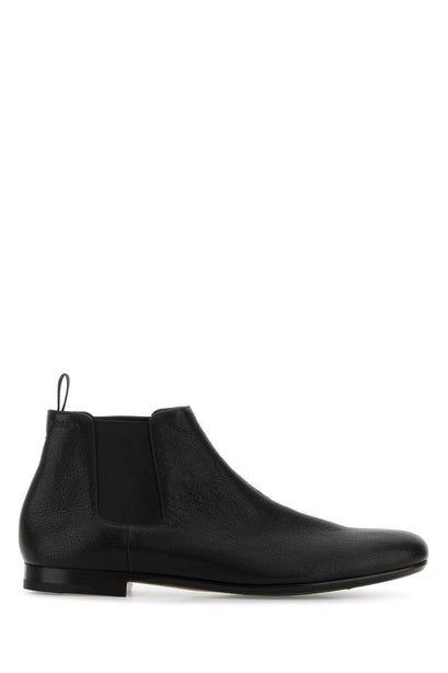 Black Leather Ankle Boots