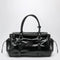 Large Top Handle Bag In Glossy Black Leather
