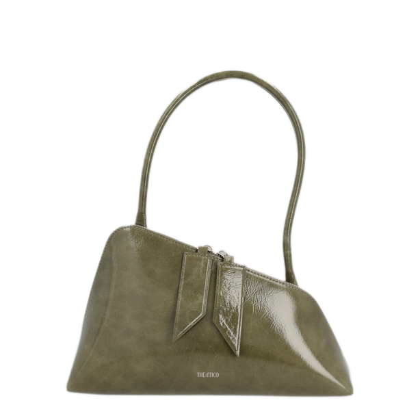 Leather Shoulder Bag - Olive Green