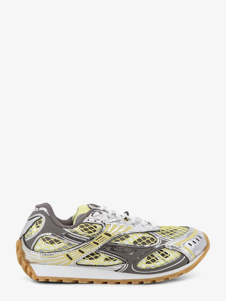 Bottega Veneta Orbit Mesh and Leather Sneakers - Zesty/Basalt