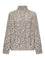 Soft Wool Cashmere Mohair Turtleneck Sweater with Braided Design