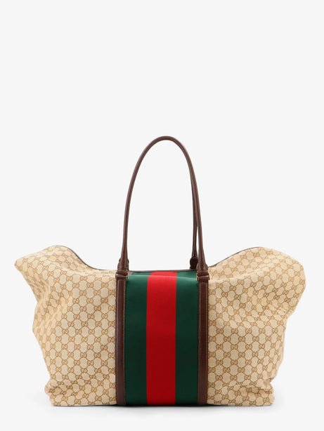 Gucci GG fabric travel bag with Web detail on the front - Vintsanddkbr