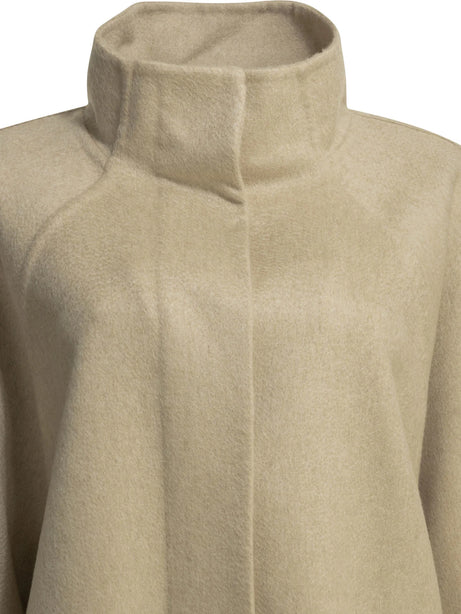 AlaïA Long asymmetrical cashmere coat - Beige