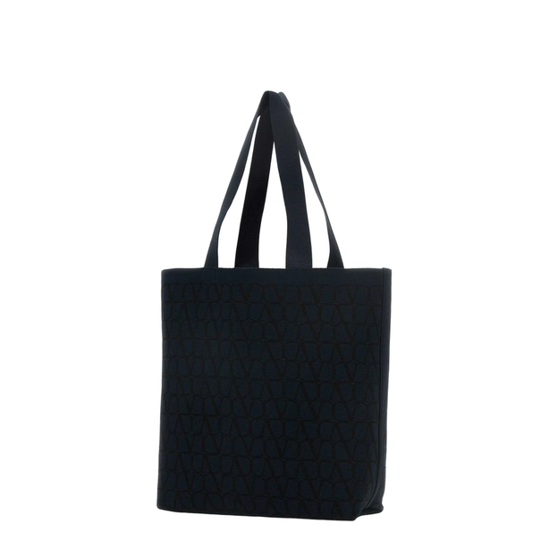 VLogo Medium Calfskin Tote - Black