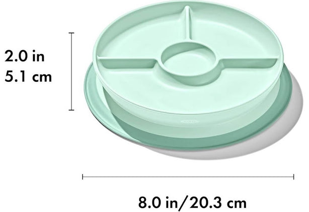 OXO Tot Stick & Stay Suction Divided Plate for Toddlers