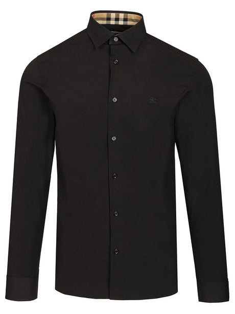 Burberry Slim Fit Stretch Cotton Shirt - Black