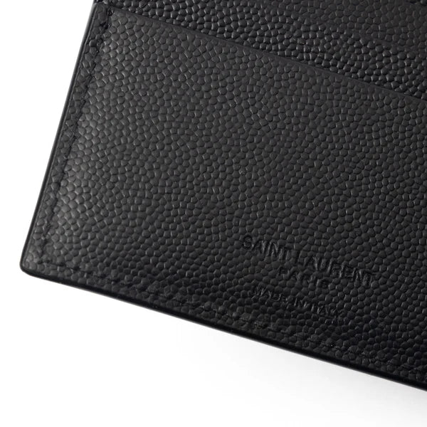 SAINT LAURENT Grain de Poudre leather bi-fold wallet