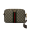 Ophidia Small GG Monogram Coated Fabric Crossbody Bag - Beige and Dark Brown