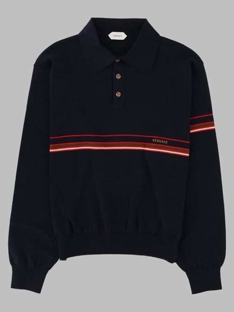 Inlaid Striped Polo Shirt