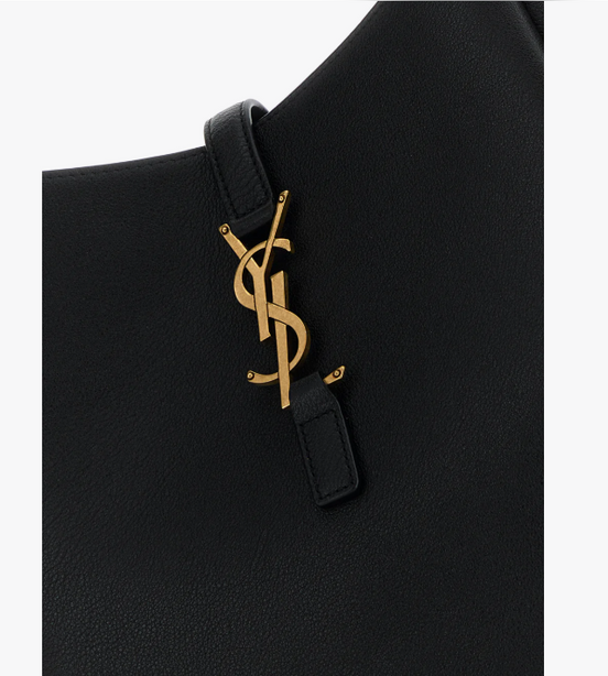 Saint Laurent Le 5 à 7 Small Grained Leather Hobo Bag - Black