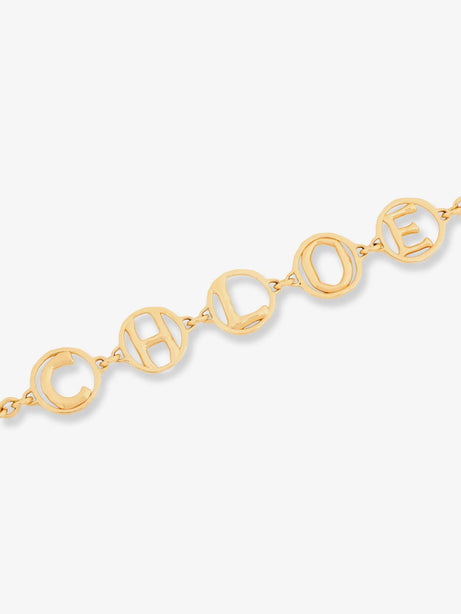 Chloe' Brass Script Necklace - Vintage Gold
