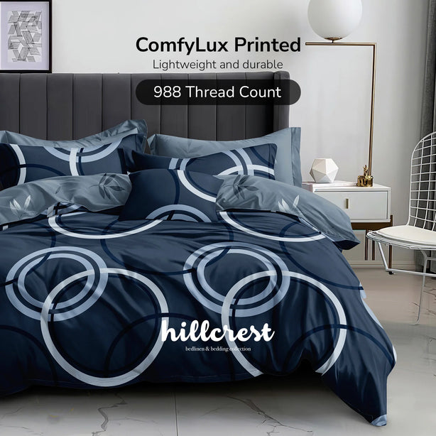 Hillcrest I 988TC ComfyLux I Printed Bedding Collection I Fitted Sheet Set I Summer Blanket