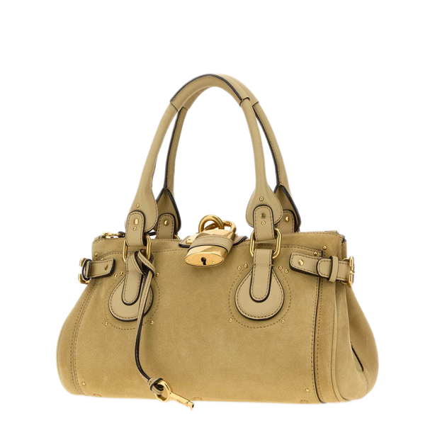 Paddington Suede Leather Bag - Dusty Beige