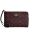 Coach Corner Zip Wristlet In Signature Canvas - Black Currant CEY93