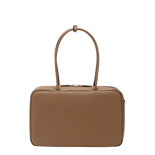 Large Calf Leather Duffle Bag - Caramel