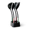 Brabantia Tasty+ Kitchen Utensils Set with Stand (Soup Ladle, Serving Spoon, Skimmer, Spatula with Fork and Stand), Set of 5