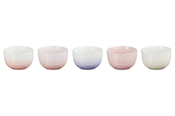 Le Creuset Seoul Sphere Bowl 11cm, set of 5 Meringue/Milky Pink/Shell Pink/Powder Pink & Powder Purple