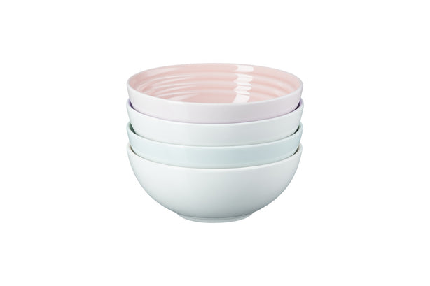 Le Creuset Vancouver Cereal Bowl 16cm Set of 4 Meringue/Shell Pink/Powder Purple/Water Green
