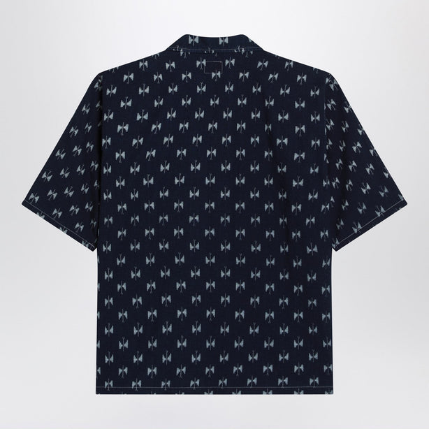 Blue Denim Shirt With Bow Ties