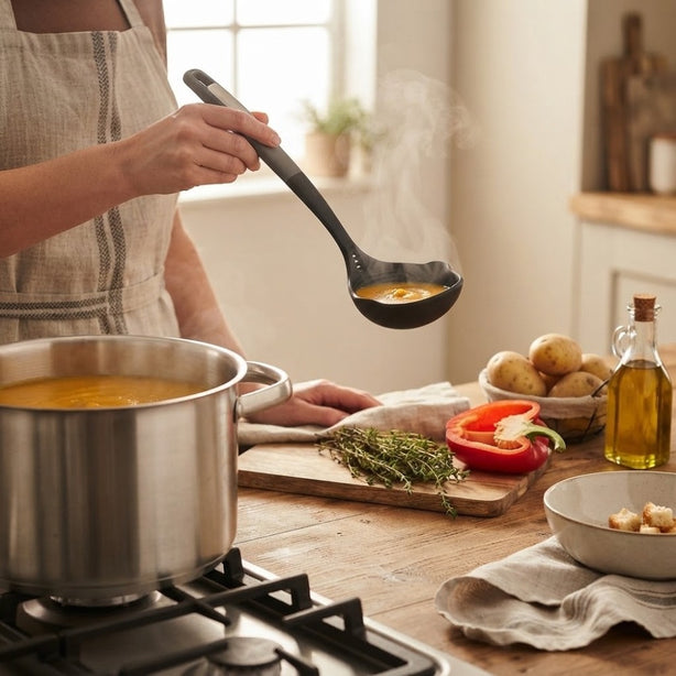 Safico Fibreglass Nylon Soup Ladle With Spout & Silicone Edge  L32.5cm Heat Resistant To 200°C
