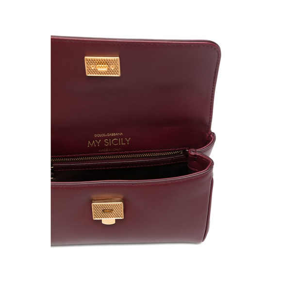 My Sicily Mini Plongé Calfskin Handbag - Bordeaux