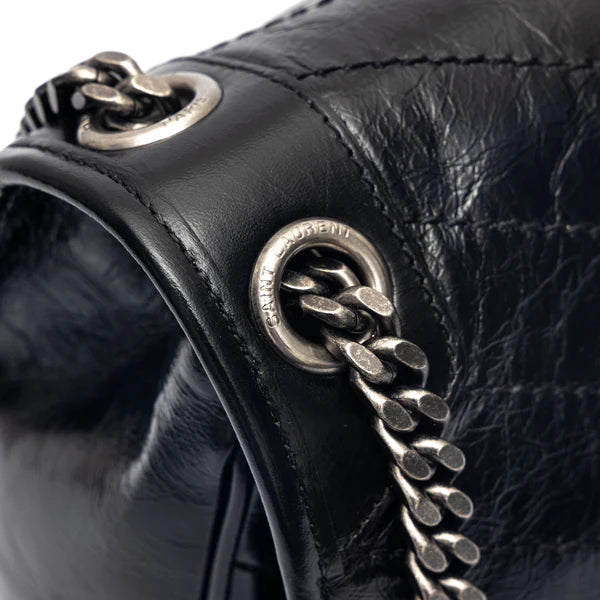 SAINT LAURENT Wrinkled leather medium Niki bag