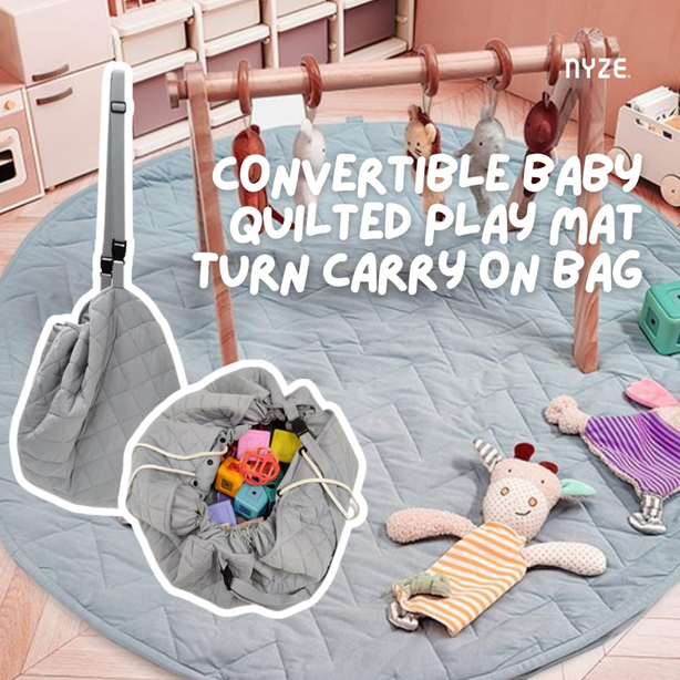 NYZE Convertible Baby Quilted Playmat Turn Carry-on Bag
