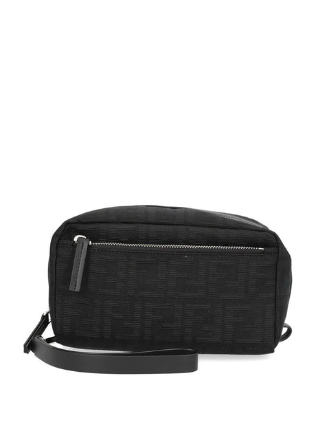 Fendi Small Beauty Case With Double Zipper - Black