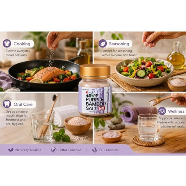 [INSAN] 9-Times Roasted Purple Bamboo Salt Powder (60g) [International Shipping]