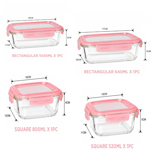 Exclusive NEW - La gourmet Pureglas Borosilicate 4pcs Set (1040+800+640+520)ml