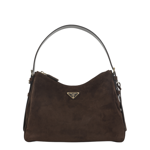 Suede Shoulder Bags - Brown