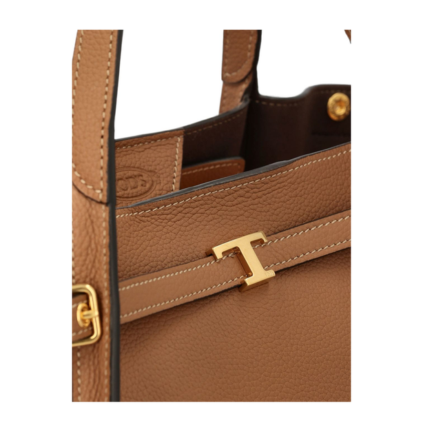 T Timeless Calf Leather Shoulder Bag - Brown